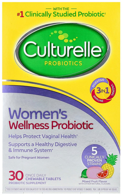 Culturelle 프로바이오틱 여성 웰니스 혼합 과일 츄어블정 30정