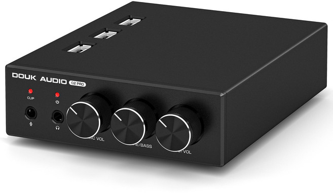 Douk Audio Q2 PRO스테레오 게이밍 DAC MIC 헤드폰 앰프 USB/OPT D/A 오디오 컨버터 32bit/192K