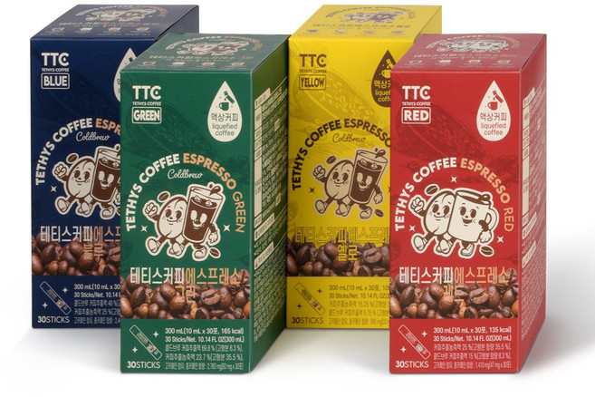 테티스커피 4종세트 콜드브루 원액 스틱 더치커피 파우치 선물세트, 4개, 30개입, 10ml