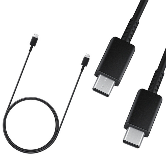 [DMY] 삼성 정품 C to C 초고속 충전 45W(5A) PD 100W 충전 지원 데이터 통신케이블 스마트폰 갤럭시북 노트북 태블릿, 1개, 블랙, 1m