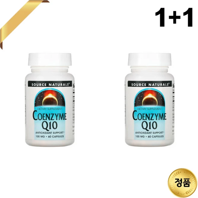 1+1 소스내츄럴스 코엔자임Q10 100mg 60 캡슐 코엔자임큐텐 유비퀴놀 유비퀴논, 성인남녀공용, 알약/캡슐, 60정 - 쿠팡