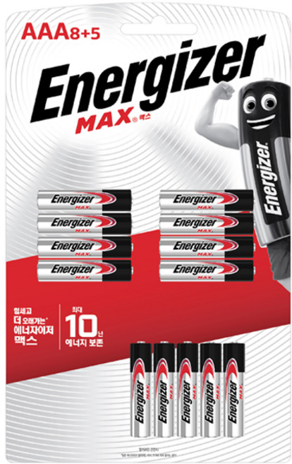 에너자이저 맥스 건전지 AAA 8+5입, 1개, 1개입