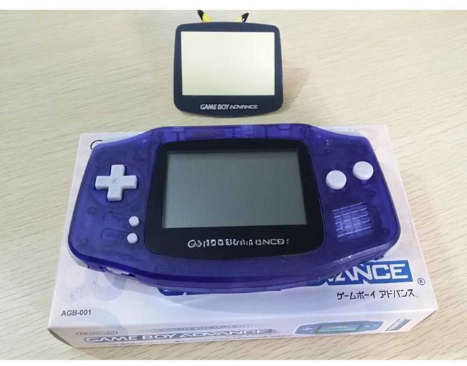 GBA 게임보이어드밴스 퀘스트 어 버전 패키지 패미컴 블루 꼬부기, T. 특수효과  가열 시 보라색파란색이 밝은