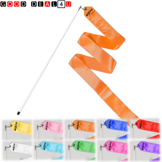 니스포 리듬체조 리본 단색 5M 스틱56cm10가지 컬러, 핑크, 1개