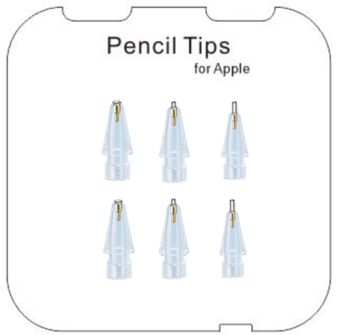 NUBASE 애플펜슬 호환 프로 1세대 2세대 펜촉 메탈펜촉 2B HB 볼펜 샤프 5가지, 05. 투명메탈시즈, 1세트, 화이트
