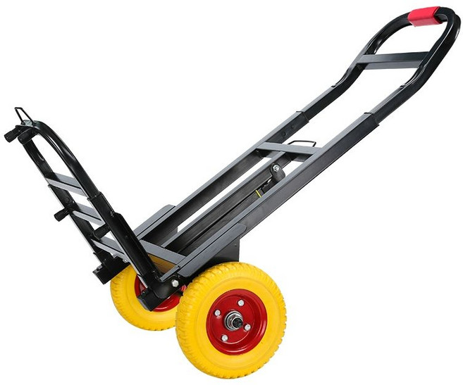 계단용 카트 손수레 왕발 구르마 끌차 오르는기계 접이식 궤도 이동 수하물 가정용, 1개, 블랙 트롤리 특수 솔리드 바퀴