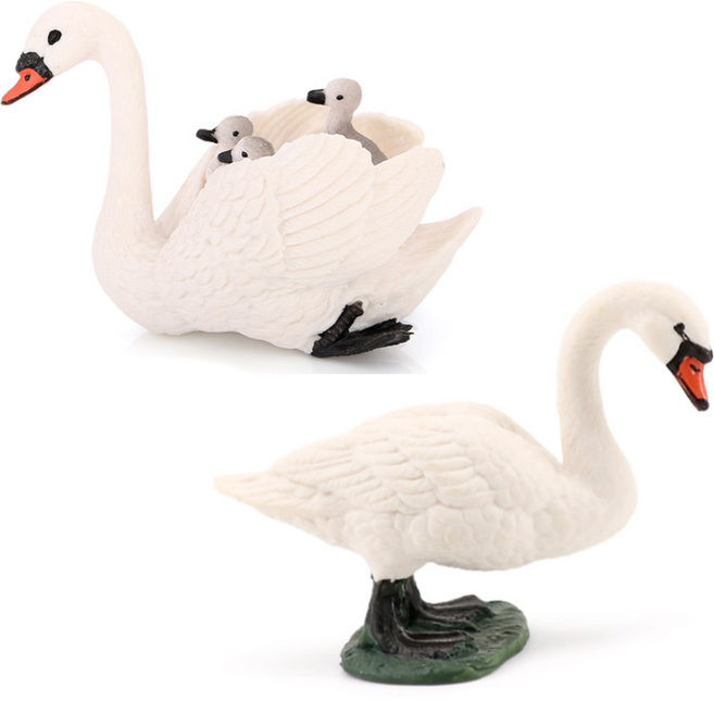 제트피규어 백조 동물 모형 피규어 장난감 2종 세트, 1개