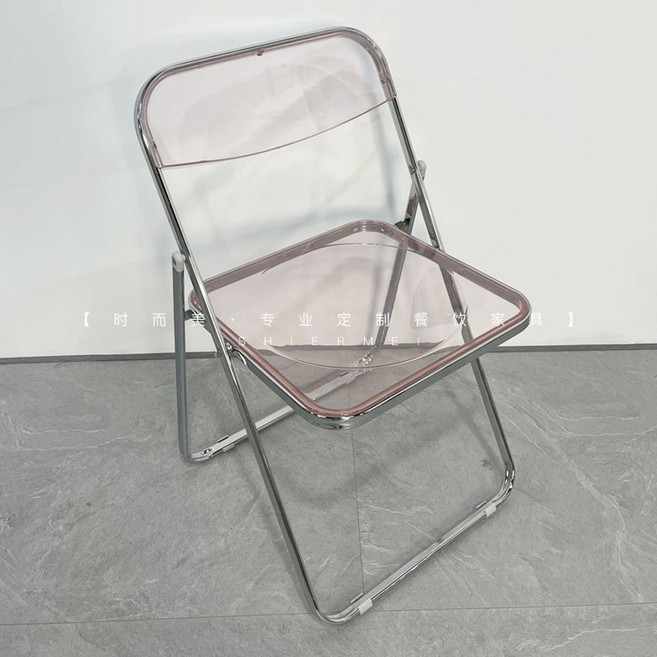 스텐 원형 테이블 업소용 스테인리스 라운드 미니멀 모던 식당 40cm, a. 강화 아크릴 의자 (핑크), 공식 표준, 1개