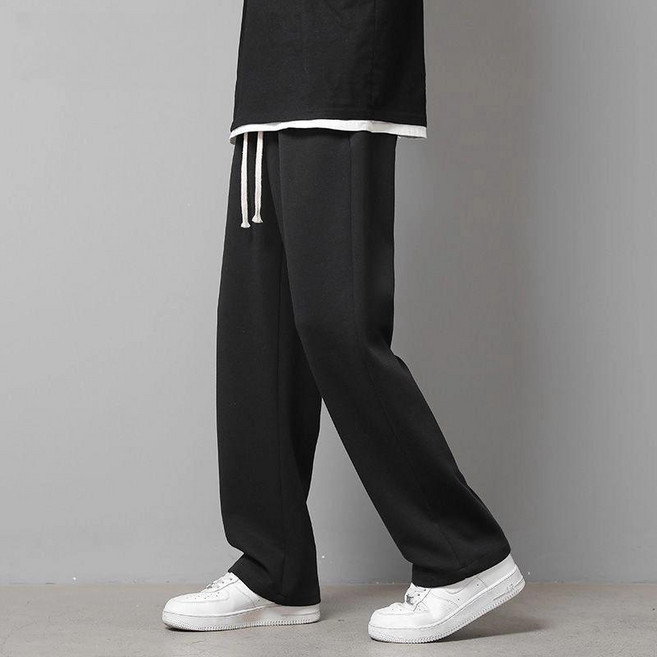 MAKABORO 남성 캐주얼 바지 일자 트레이닝 커플 슬랙스 봄가을 와이드 팬츠