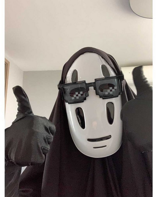 가오나시 코스튬 풀세트 할로윈 코스프레 의상, 1개, 140cm 마스크+의상+장갑+안경