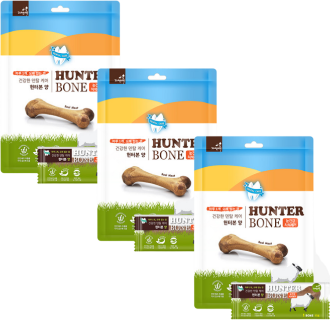 자연애 헌터본 덴탈껌 강아지간식, 양, 240g, 3개