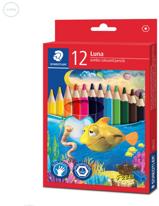 스테들러 점보색연필 12색 수채색연필