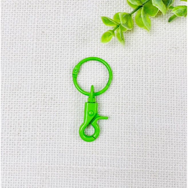 헤세드 고급)컬러 키링 키홀더고리 열쇠고리 랍스터키링 (1개), 그린, 1개