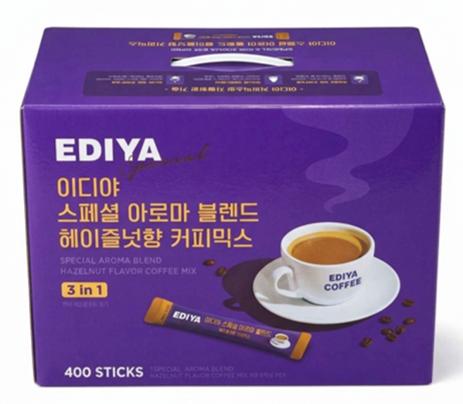 코스코트 이디야 아로마블렌드 헤이즐넛향 커피믹스 11.5g 0ct, 400개입, 1박스