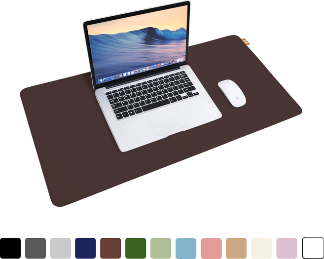 도일 가죽 마우스장패드 대형 키보드매트, 다크브라운