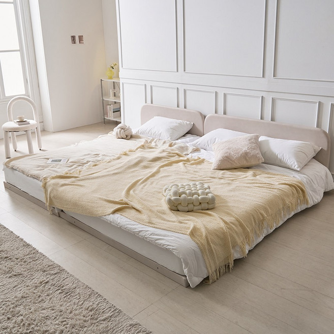 국내제작 인홈 슬로우 저상형 패밀리침대+라텍스탑 독립스프링 매트리스 포함, 내추럴 오픈형(기본)