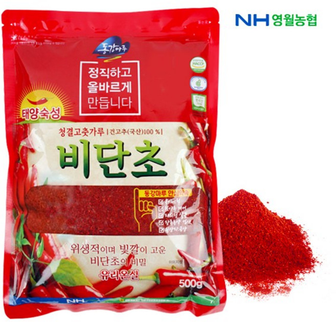영월농협 직송 동강마루 청결 25년 고춧가루 비단초 보통맛, 500g, 1개