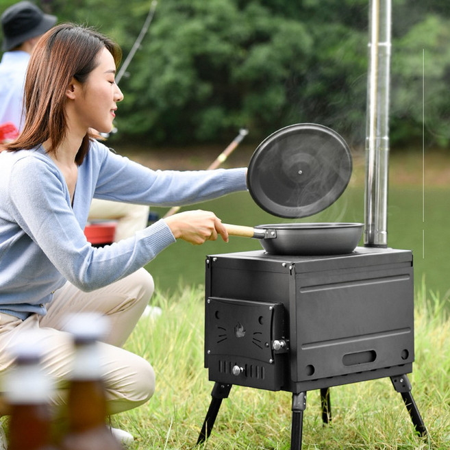 캠핑 화목난로 불멍 화로대 우드스토브 장작 차박 캠핑 난로, 1개