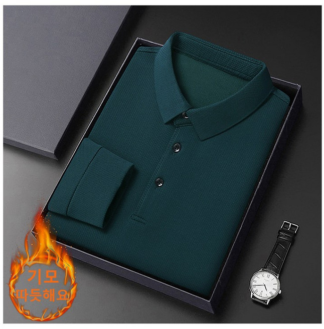 스타일닥터 남성 긴팔 티셔츠 단색 카라넥 비즈니스 캐주얼 상의