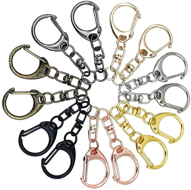 회전형 랍스터 고리 열쇠고리 부자재 미니 오링 포함, 20개, 실버