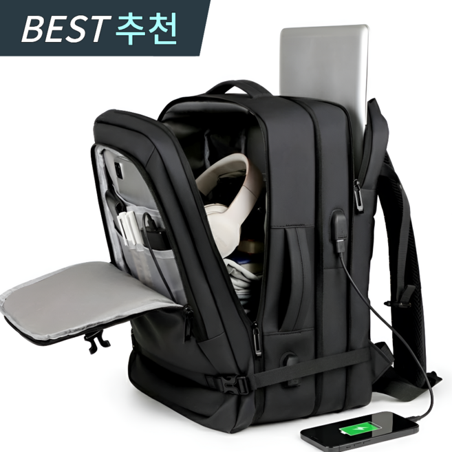 엘로바우 대용량 백팩 확장형 여행용 노트북 백팩