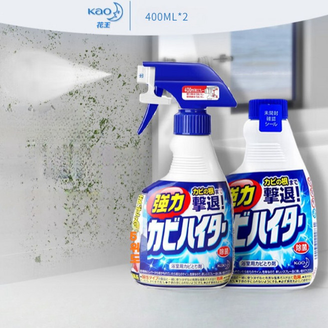 윈터커넥트 KAO 가오 벽면 곰팡이 제거제 욕실 타일 유리 전용 강력 발모제 클리너, 2개, 400ml