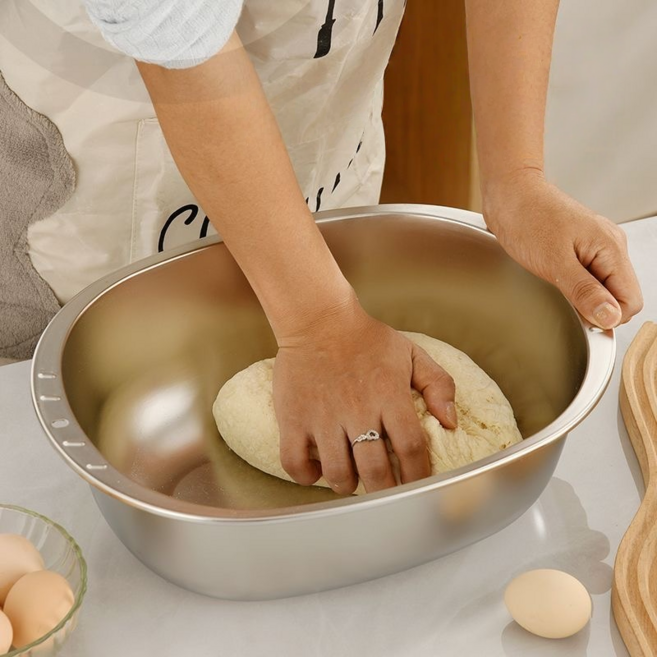 가정용 스테인리스 스틸 다용도 대용량대야 믹싱볼 김장 김치 대형, 1개, 밀가루대야