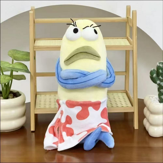 花惹發 比奇堡路人魚 搞怪表情絨毛玩偶, 1個, 我生氣了