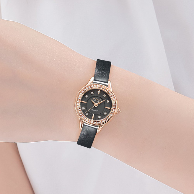 포체레이디 여성용 다이아몬드 가죽 손목시계 FM1928L