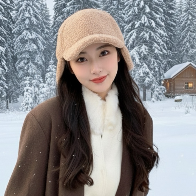 리우니 튼튼한 벨크로 뽀글이 방한 군밤 캡 귀달이모자