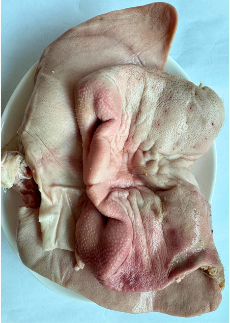 (한마음 미트)국내산 한돈 발골돼지머리 돼지귀앞 순대국밥집 전문 가정용 업소용 추천 1KG/10KG (냉동), 1개, 1kg