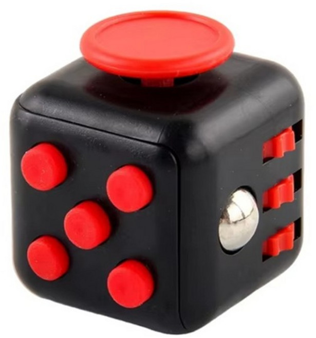 Fidget Cube Antistress 핸드 스피너 감압 장난감 자폐증 ADHD 불안 14세 이상를위한 성인 스트레스 릴리프, 02 black red