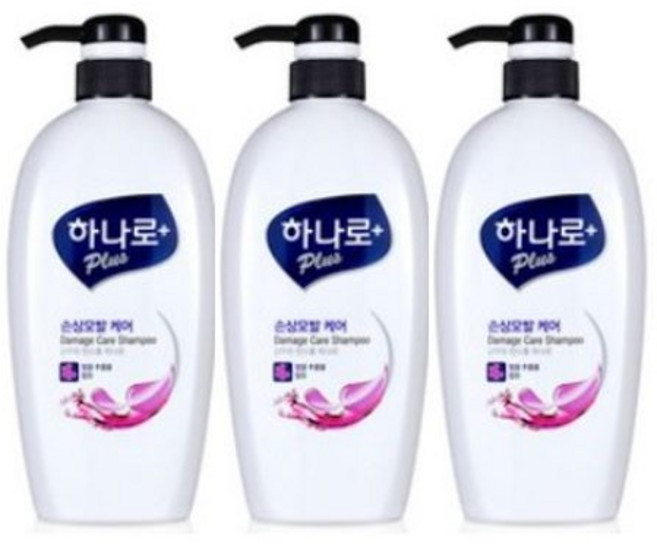 애경 하나로 플러스 샴푸 샴푸린스겸용, 680ml, 3개