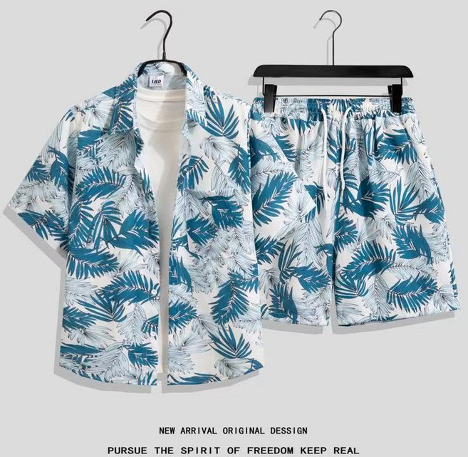 셔니엘 오버핏 하와이안 셔츠 남방 반바지 휴가 여행 해변 모래사장 리조트 세트