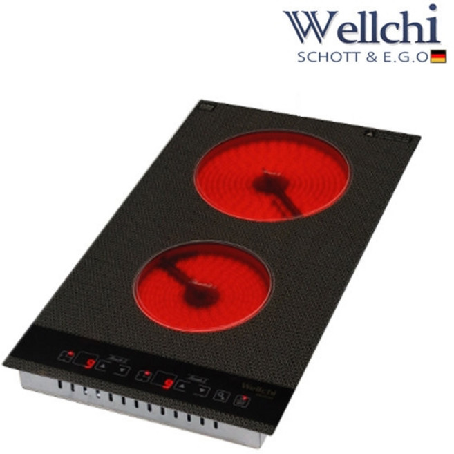 웰치 2구 전기레인지 하이라이트 빌트인 터치식 KR-210TC, 택배발송