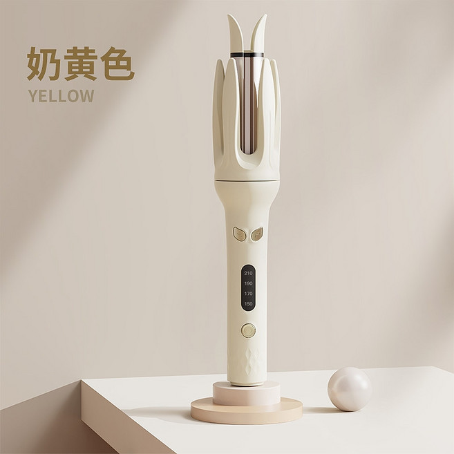 HONG JIN 宏晉 自動電捲棒 懶人捲髮棒 28mm溫控護髮不傷髮快速造型, 奶茶色, ZC889