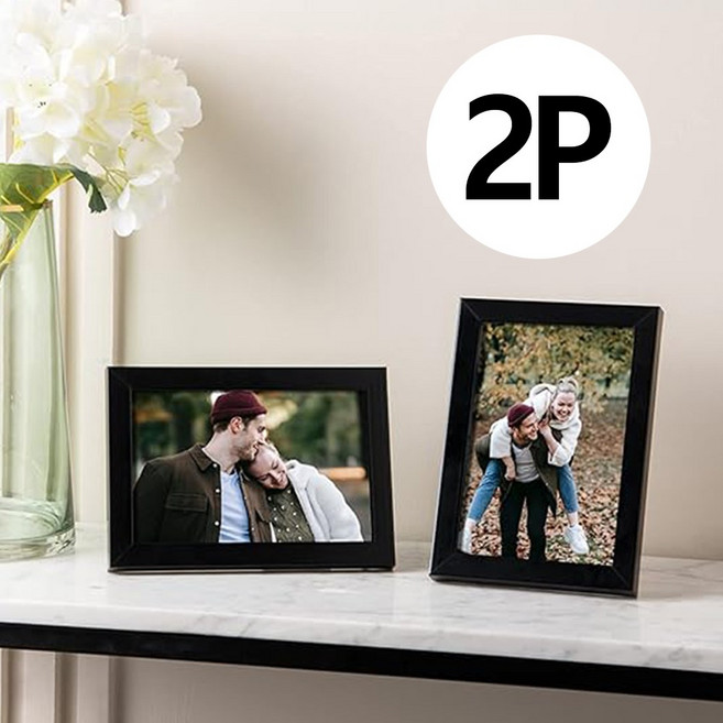 SC FMCG 벽걸이 탁상 겸용 다양한 사이즈 나무 액자 아름다운 순간을 간직하는 인테리어, 2개, 요석 블랙