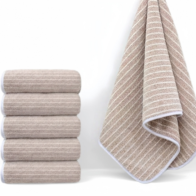 Niftynest 수건 호텔 고급 수건 50수 수건세트 목욕타올 샤워타올 목욕수건 샤워수건, 5개, 밀크티