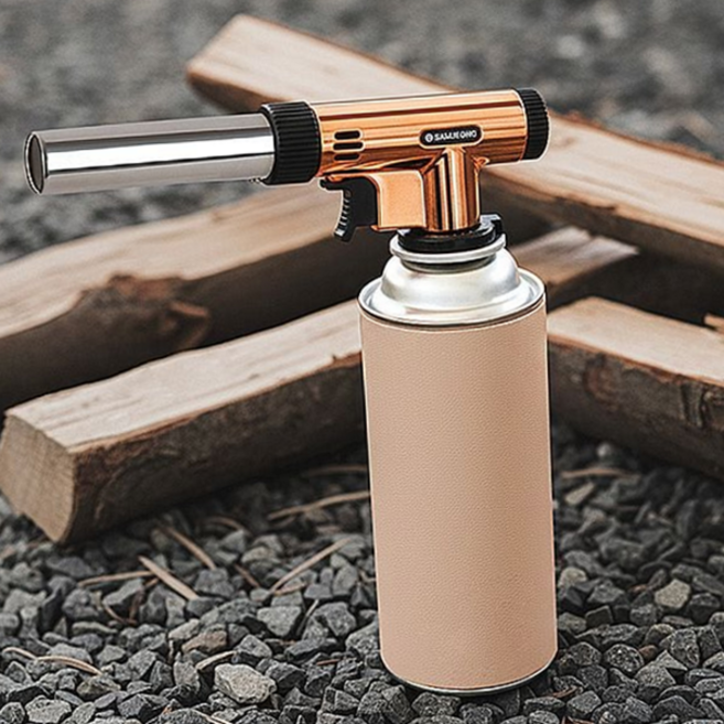 휴대용 가스 토치 원터치 자동 가정용 캠핑용 가스 토치 요리용 미니 점화기 주방용 다용도 야외용 스위치