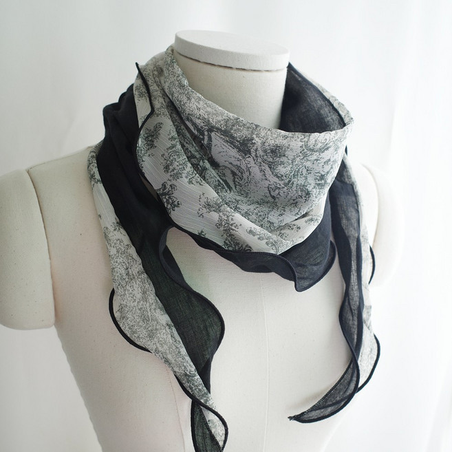 텐셀 투알드조이 배색 마름모 스카프 간절기 봄 가을 여성 여자 벨리에 롱스카프