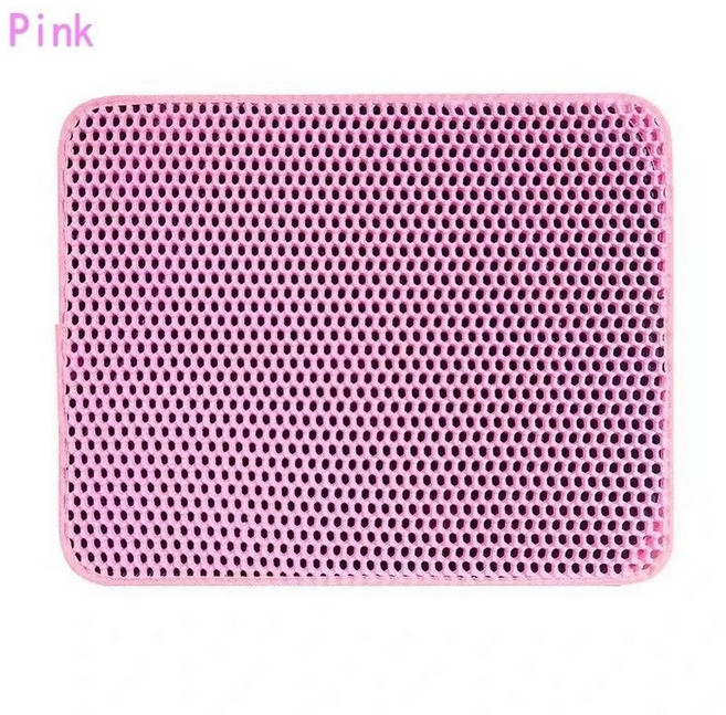 고양이 쓰레기 매트 더블 레이어 상자 방수 미끄럼 모래 접이식 패드 빨 애완 동물 청소 용품, 04 Pink
