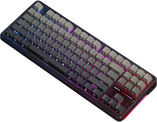 AULA F87 프로 3모드 기계식 키보드, 제조사축, 그레이축 V4, 그레이 블랙 그라데이션
