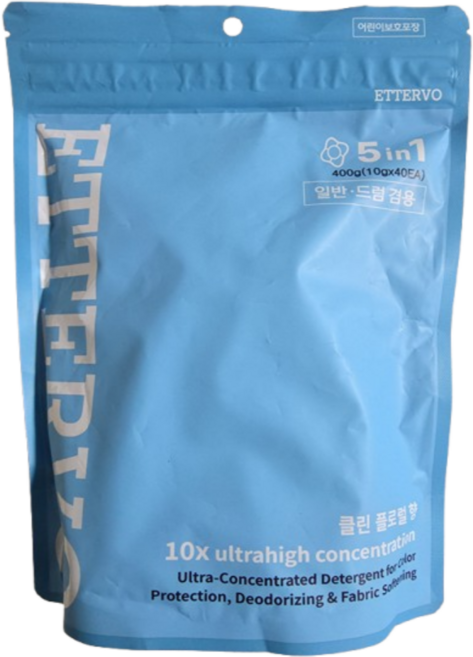 ETTERVO 에떼르보 블랑팝 캡슐세제 5in 일반 드럼 겸용 40개입, 1세트