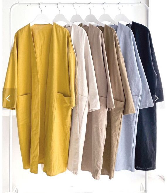 시원롱로브 여름 얇고 긴 외투(릴리스타) 린넨가디건