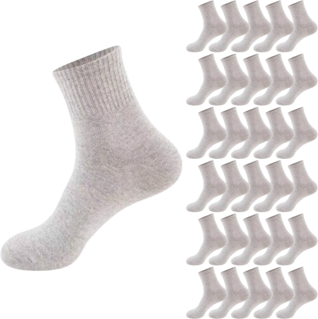 Mirsh 남자 중목 무지 무압박 양말 30켤레 세트