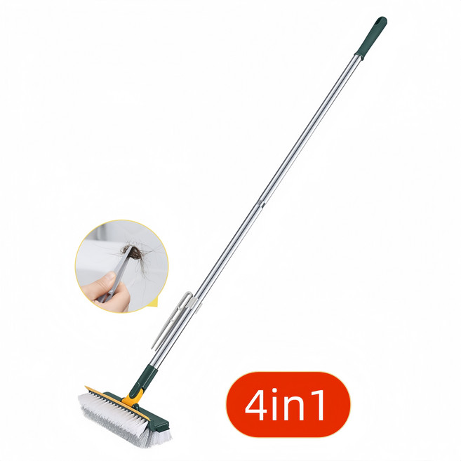 [4in1] 욕실 타일 틈새 브러쉬 화장실 바닥 청소 솔 줄눈 모서리 틈새 브러시 다용도 청소도구, 1개, 딥 그린