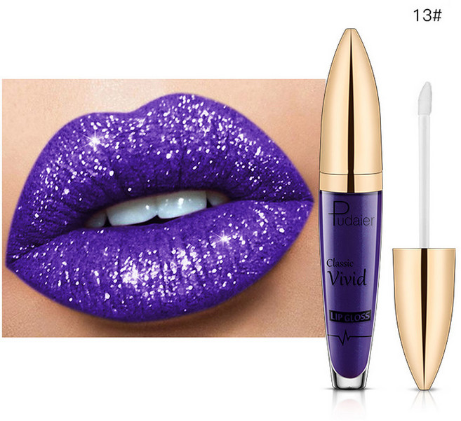 오래 글로스 매트 립스틱 리퀴드 메이크업 방수성 여성 글리터 18 다이아몬드 립글로스 지속되는 컬러, 1개