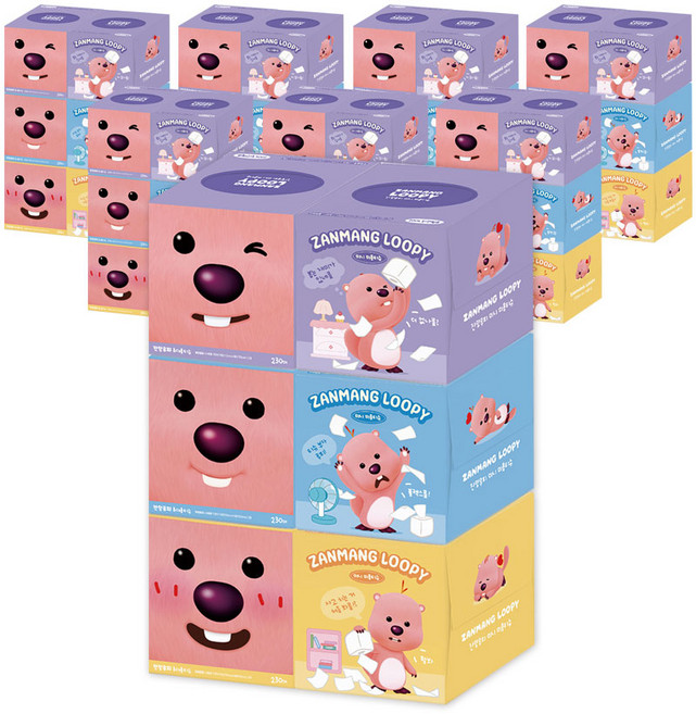 잔망루피 미니 미용티슈, 230매, 48개