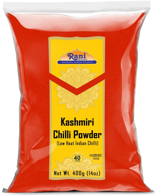 라니 카슈미르 고춧가루 (데기 미르치 저열) 가루 인도 향 Rani Kashmiri Chilli Powder (Deggi Mirch Low Heat) Ground Indian, 14 Ounce (Pack of 1), 400g, 1개