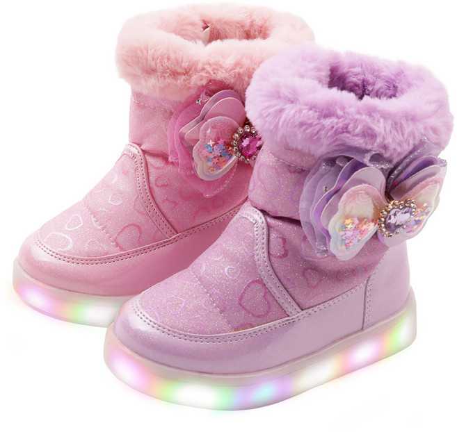 풋풋 리본톡톡 LED 패딩방한부츠